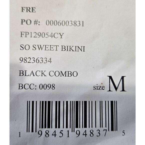 FREE PEOPLE Women's M Bikini Panties Black White Lace Ribbon Mesh NEW - Picture 6 of 6